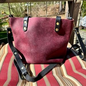 Kerry Noel Burgundy Leather Crossbody Tote